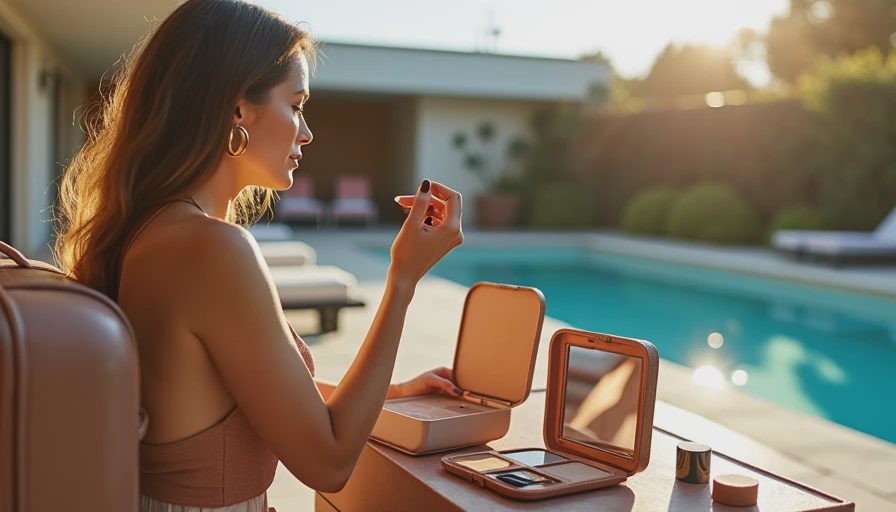 Illustration for apply bronzer