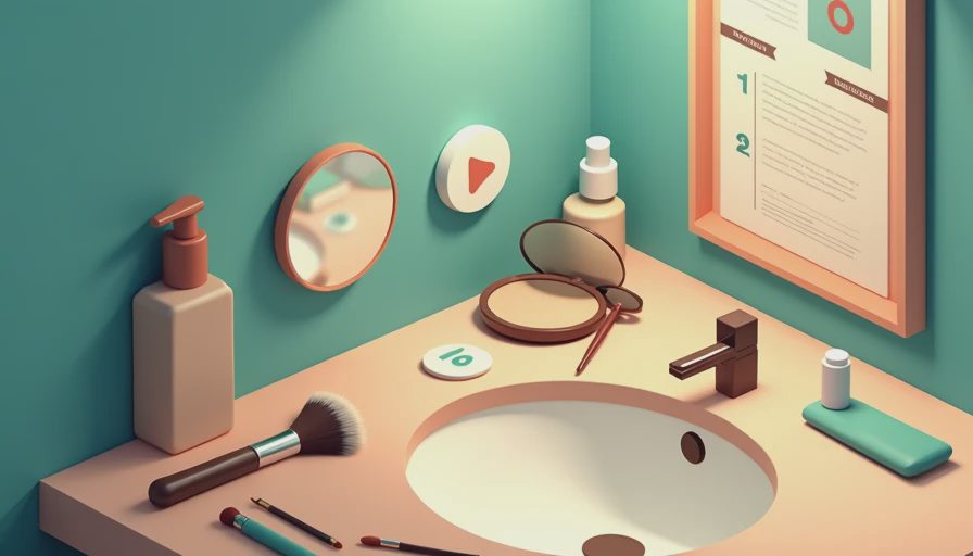Illustration for japanese makeup tutorial